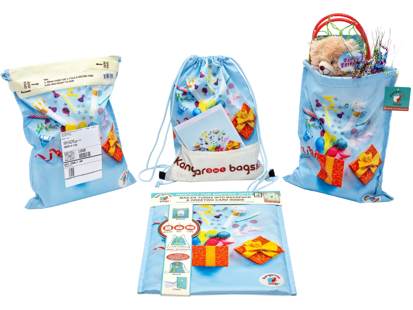 Backpack Surprise Mailer Gift Bag with Greeting Card