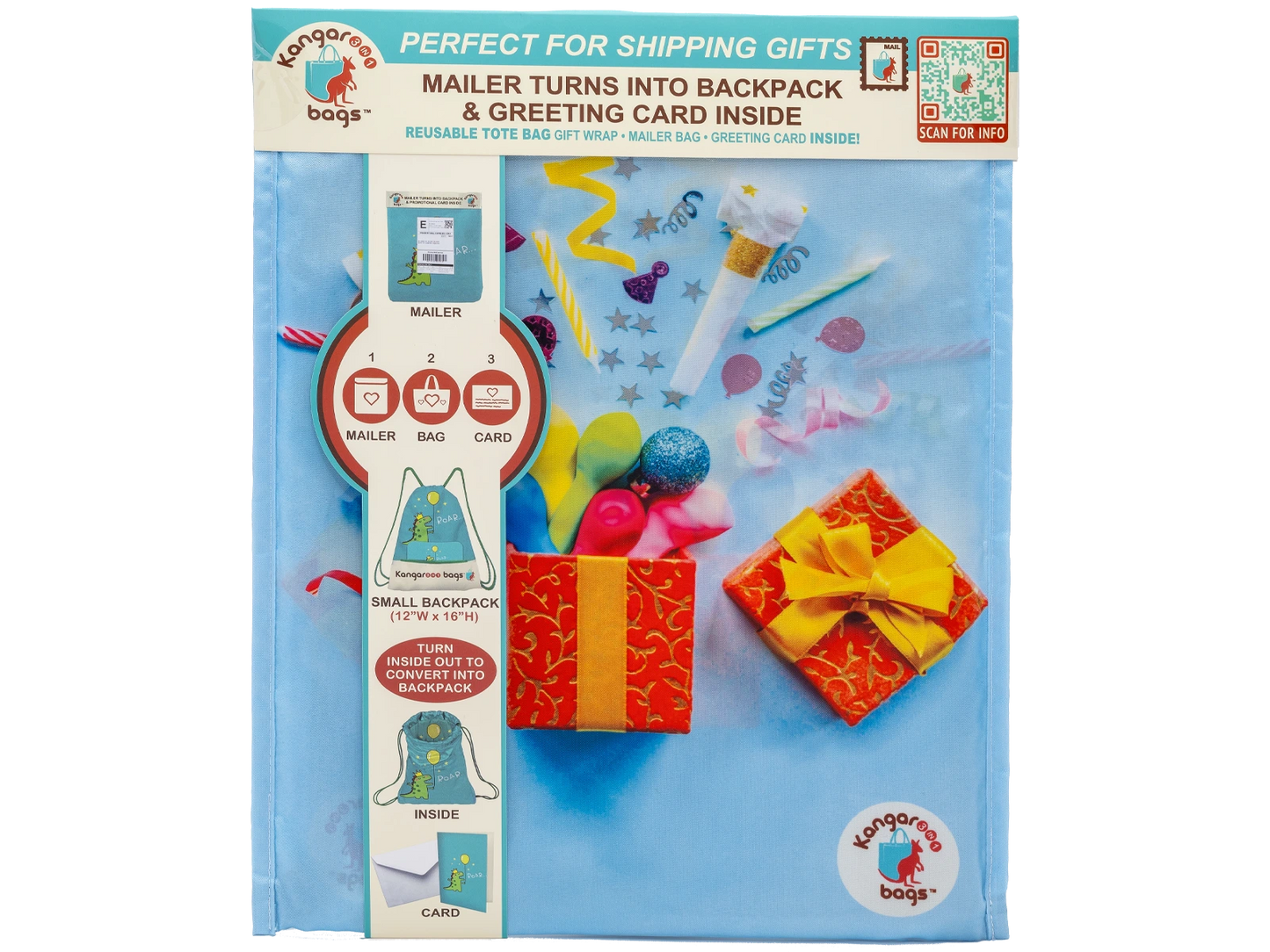 Backpack gift mailer retail packing