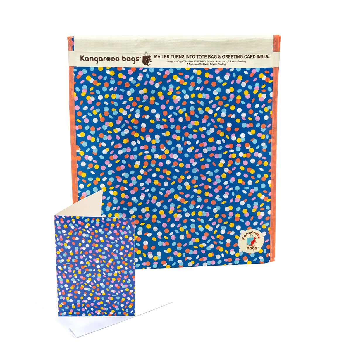 Confetti Clutch Large 3-in-1 Kangarooo Bag™: Tote Bag, Gift Mailer & Greeting Card