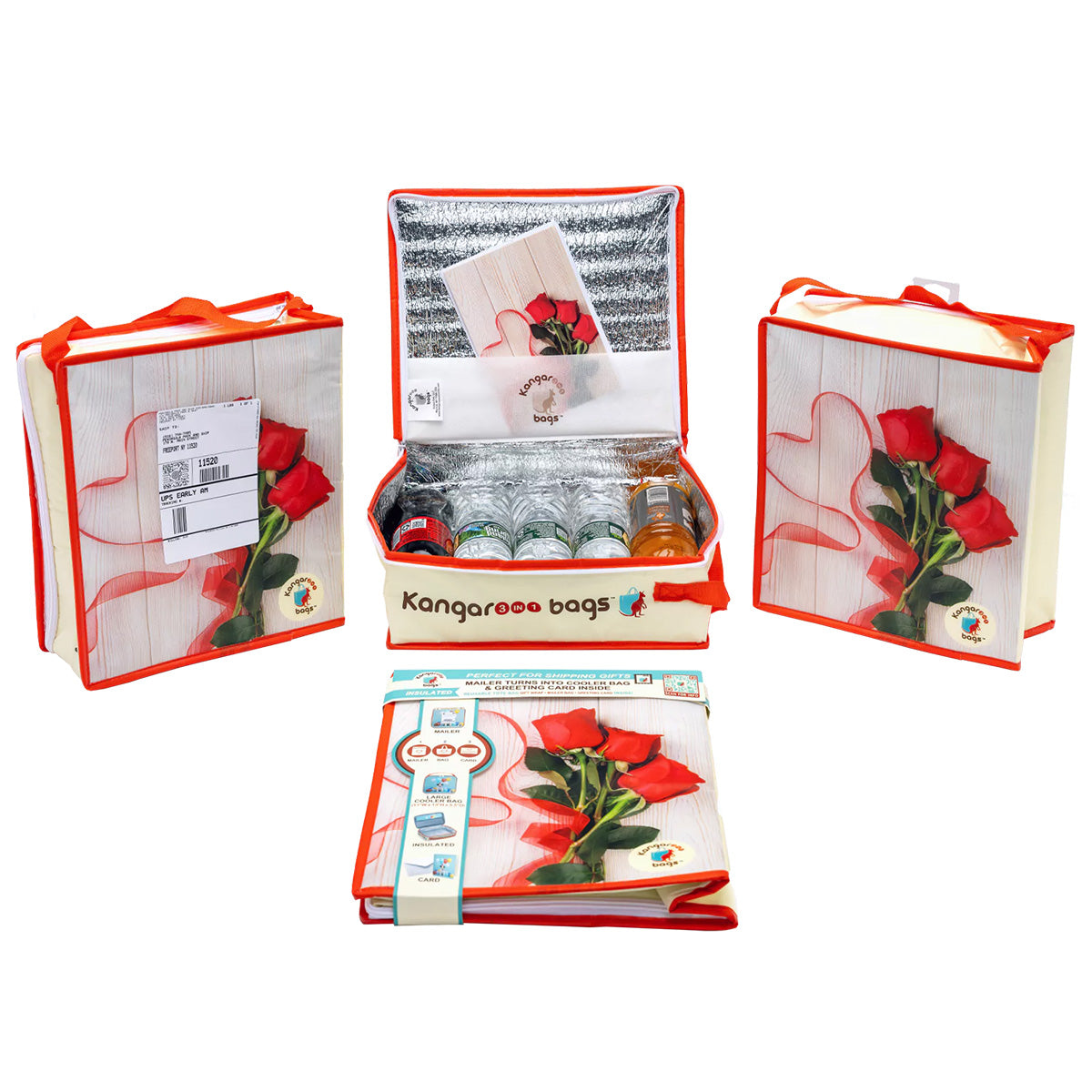 Floral Freeze 3-in-1 Insulated Kangarooo Bag™: Cooler Bag, Gift Mailer & Greeting Card