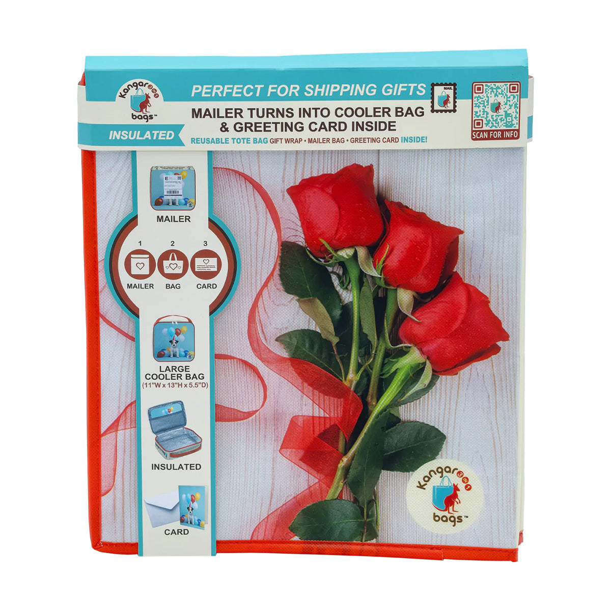 Floral Freeze 3-in-1 Insulated Kangarooo Bag™: Cooler Bag, Gift Mailer & Greeting Card
