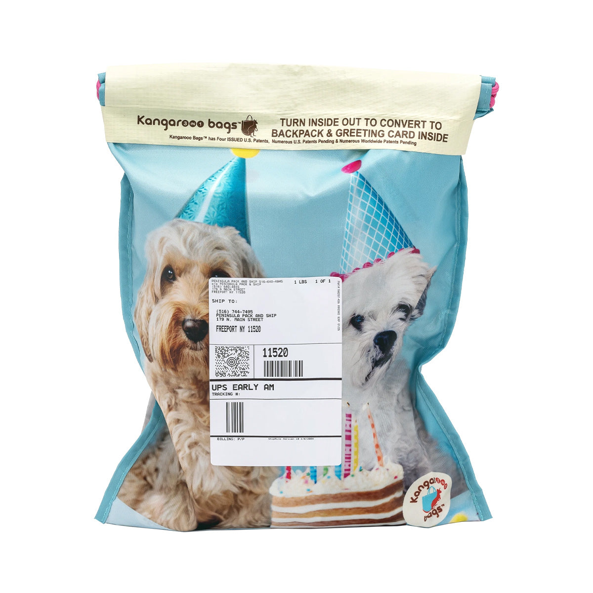 Pooch Pouch 3-in-1 Kangarooo Bag™: Backpack, Gift Mailer & Greeting Card