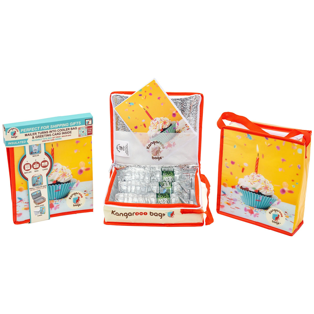 Cupcake Caddy 3-in-1 Insulated Kangarooo Bag™: Cooler Bag, Gift Mailer & Greeting Card