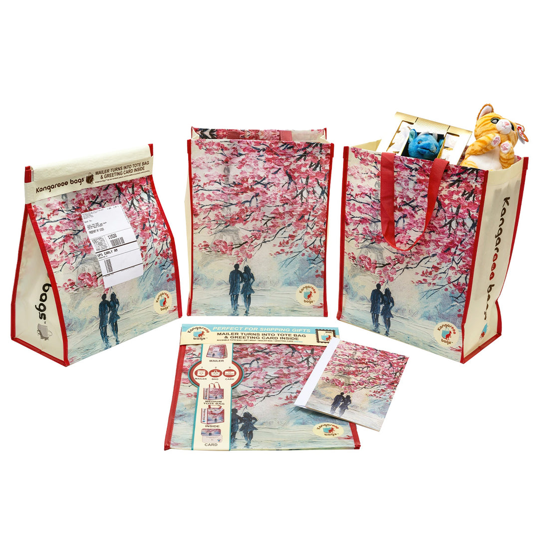 Floral Frolic Medium 3-in-1 Kangarooo Bag™: Tote Bag, Gift Mailer & Greeting Card