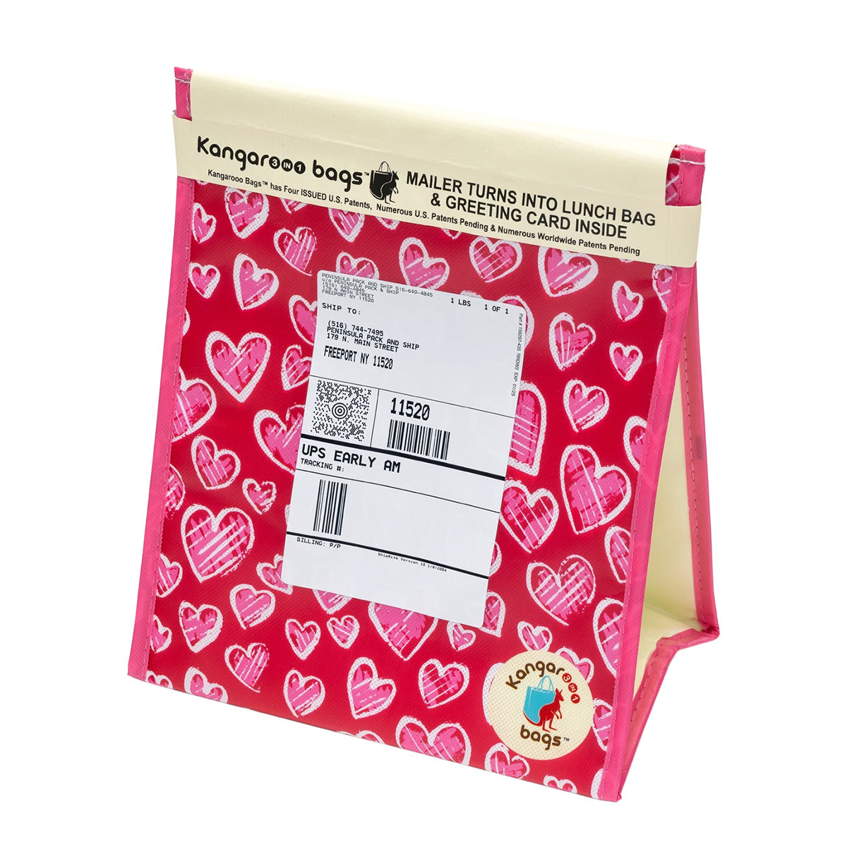 Love Bites 3-in-1 Insulated Kangarooo Bag™: Lunch Bag, Gift Mailer & Greeting Card