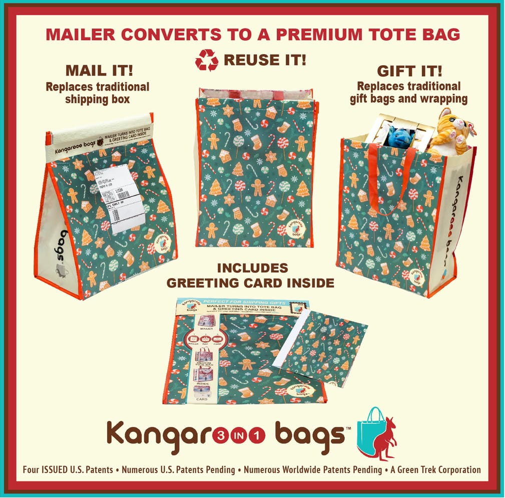 Medium Tote Bag Gingerbread Pattern