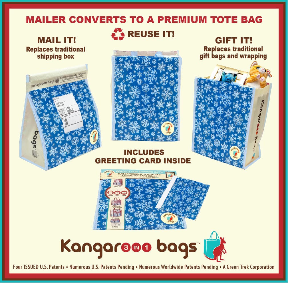 Small Tote Bag Blue Snowflakes