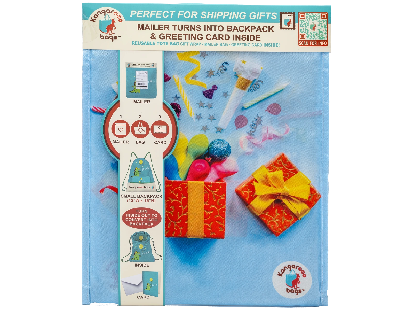 Backpack gift mailer retail packing 