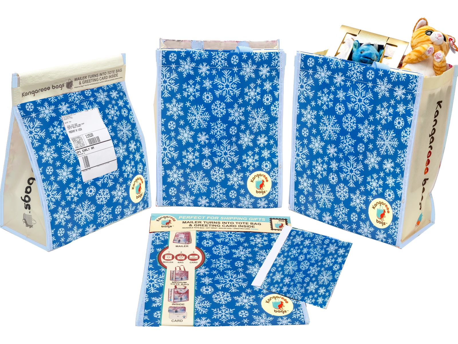 Tote Bag Mailer Snowflakes Pattern