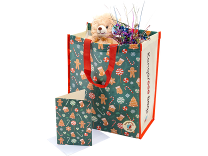 tote bag gift wrapper gingerbread