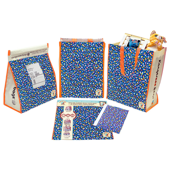 Confetti Clutch Large 3-in-1 Kangarooo Bag™: Tote Bag, Gift Mailer & Greeting Card