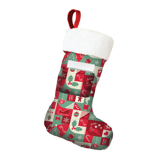 Merry Mosaic Large 3-in-1 Christmas Stocking: Stocking, Gift Mailer & Greeting Card