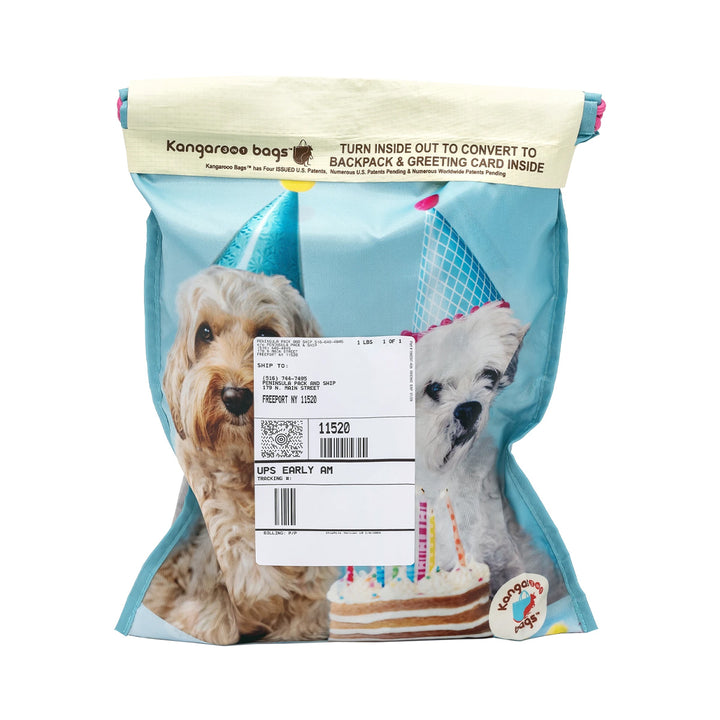 Pooch Pouch 3-in-1 Kangarooo Bag™: Backpack, Gift Mailer & Greeting Card