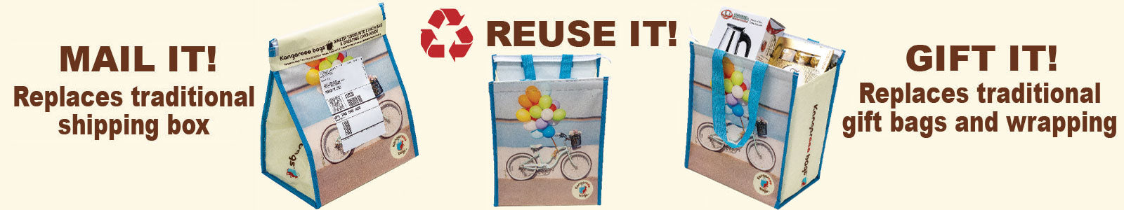 Mail-it reuse-it gift-it banner