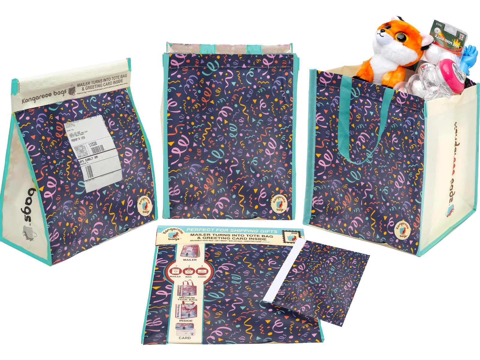 Tote Bag Mailer Party Streamers Pattern