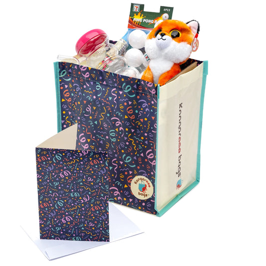 Ribbon Riot Small 3-in-1 Kangarooo Bag™: Tote Bag, Gift Mailer & Greeting Card