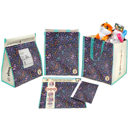 Ribbon Riot Small 3-in-1 Kangarooo Bag™: Tote Bag, Gift Mailer & Greeting Card