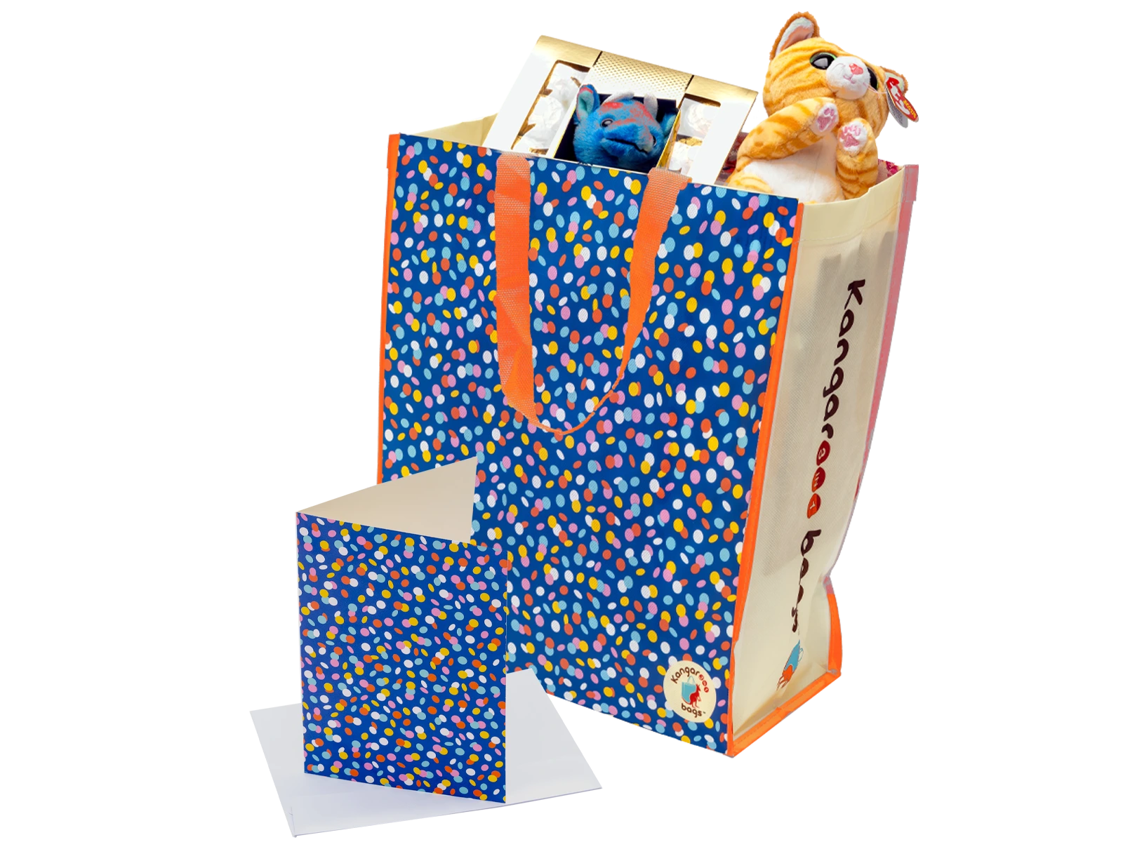 Tote bag gift bag mailer with greeting card