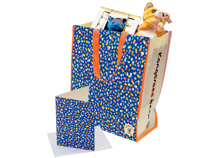 Tote bag gift bag mailer with greeting card