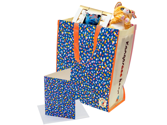 Tote bag gift bag mailer with greeting card