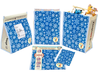 Tote Bag Mailer Blue Snowflake