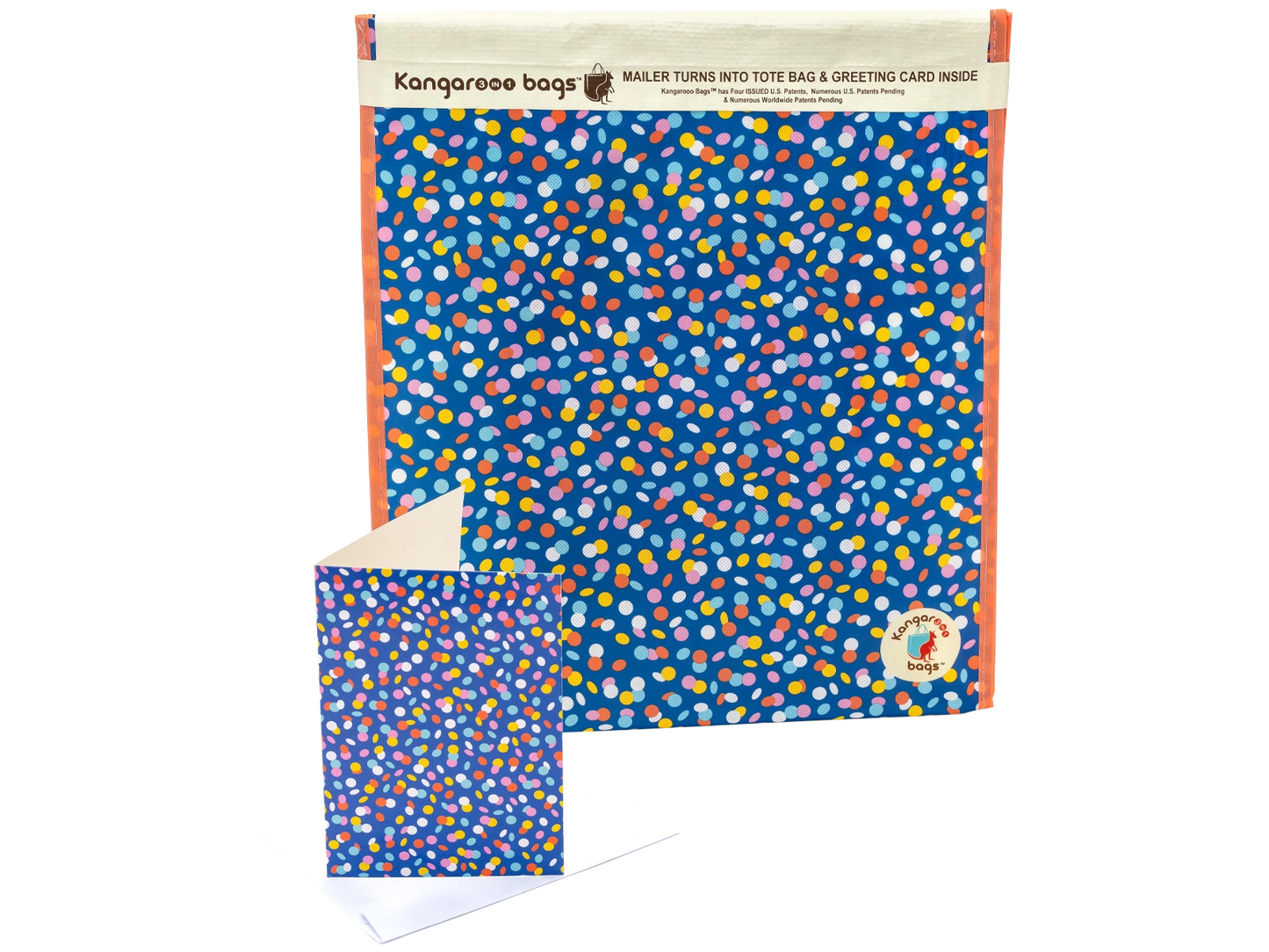 Tote Bag Mailer Retail Blue Confetti