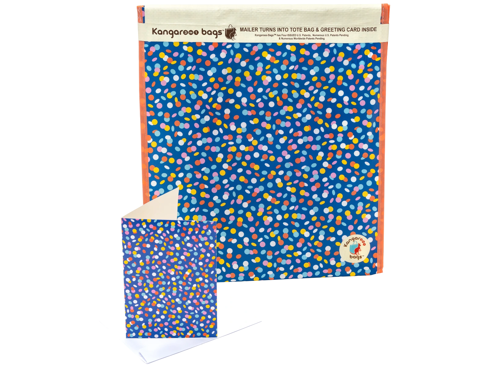 Tote Bag Mailer Retail Blue Confetti