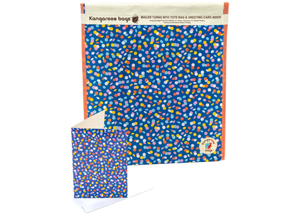 Tote Bag Mailer Retail Blue Confetti