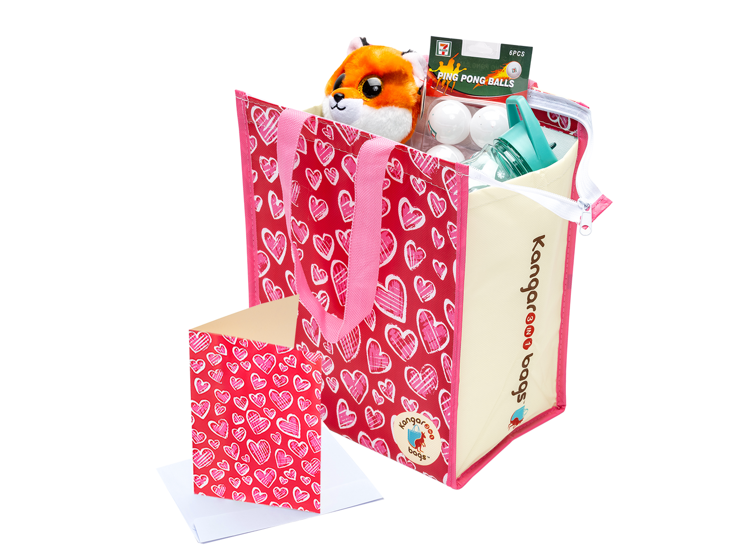 insulated gift bag hearts with greeting card