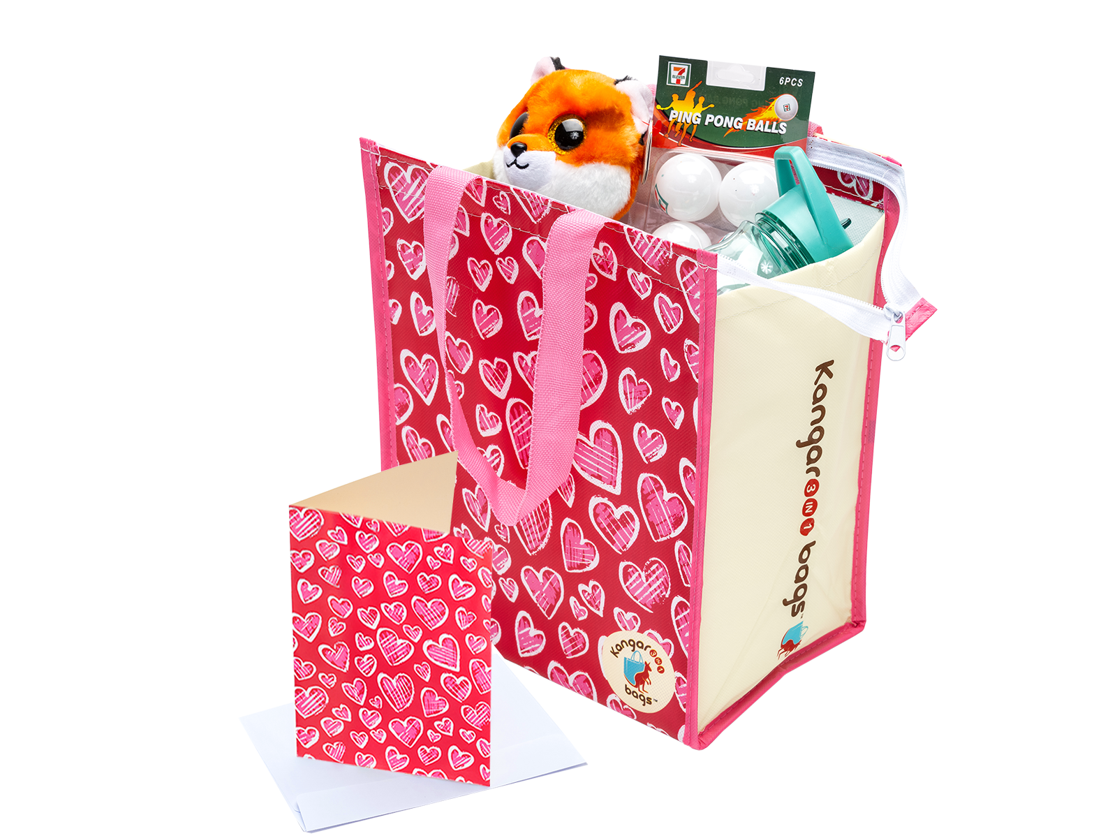 insulated gift bag hearts with greeting card