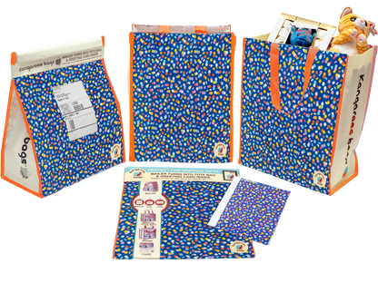 tote bag mailer large blue confetti