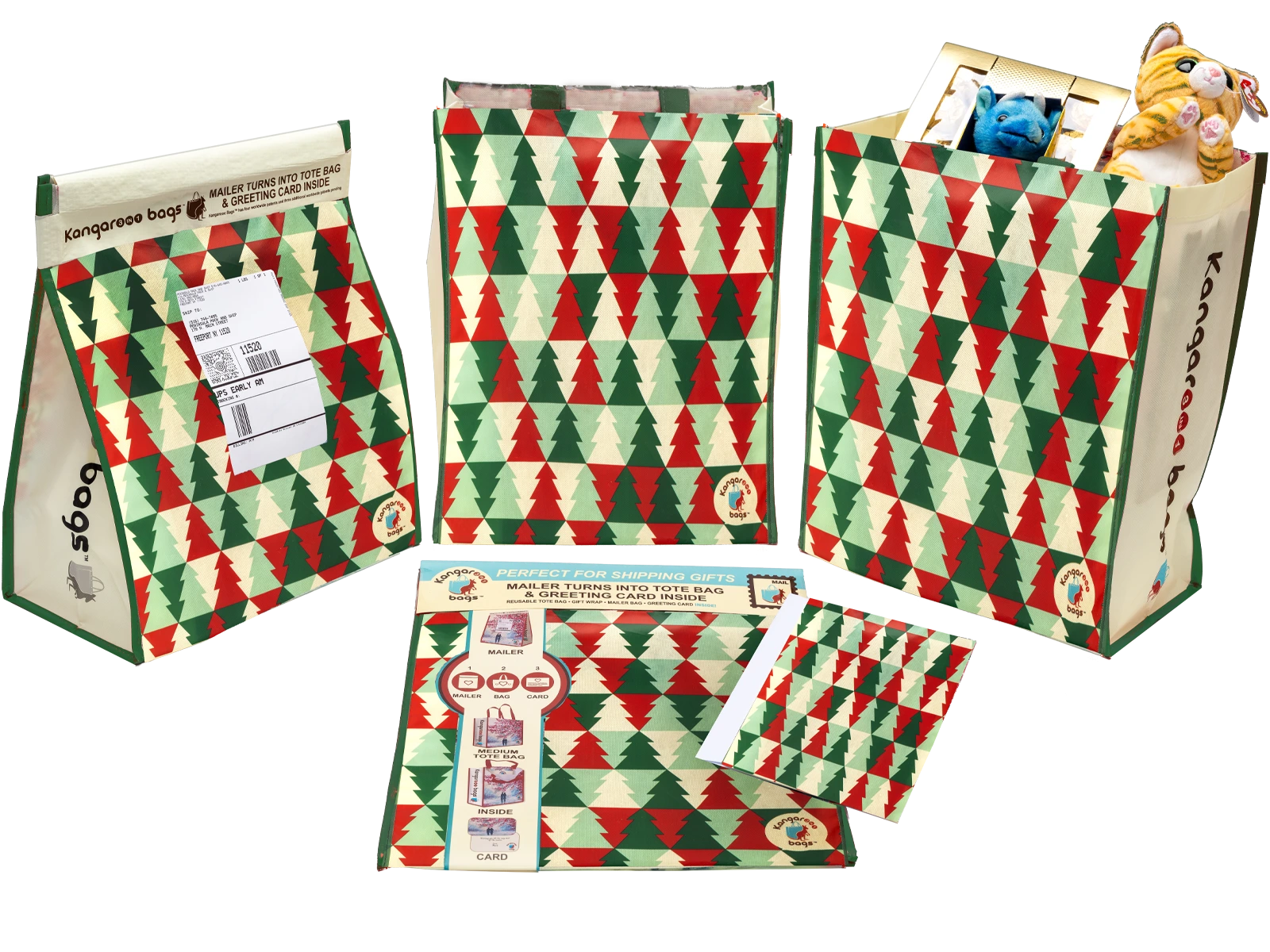 tote bag mailer large houndstooth pattern